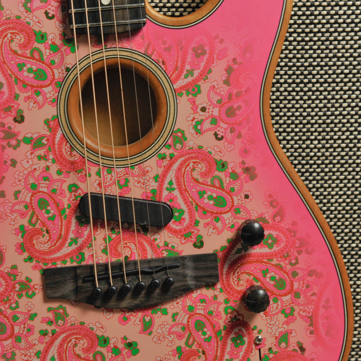 Fender LTD American Acoustasonic Telecaster, Pink Paisley w/Bag - Used