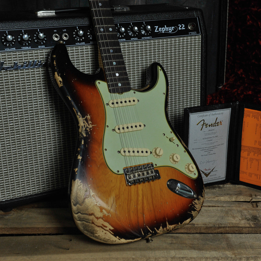 Fender Custom Shop '65 Strat Heavy Relic RW Super Faded Aged 3-Tone Sunburst - Used