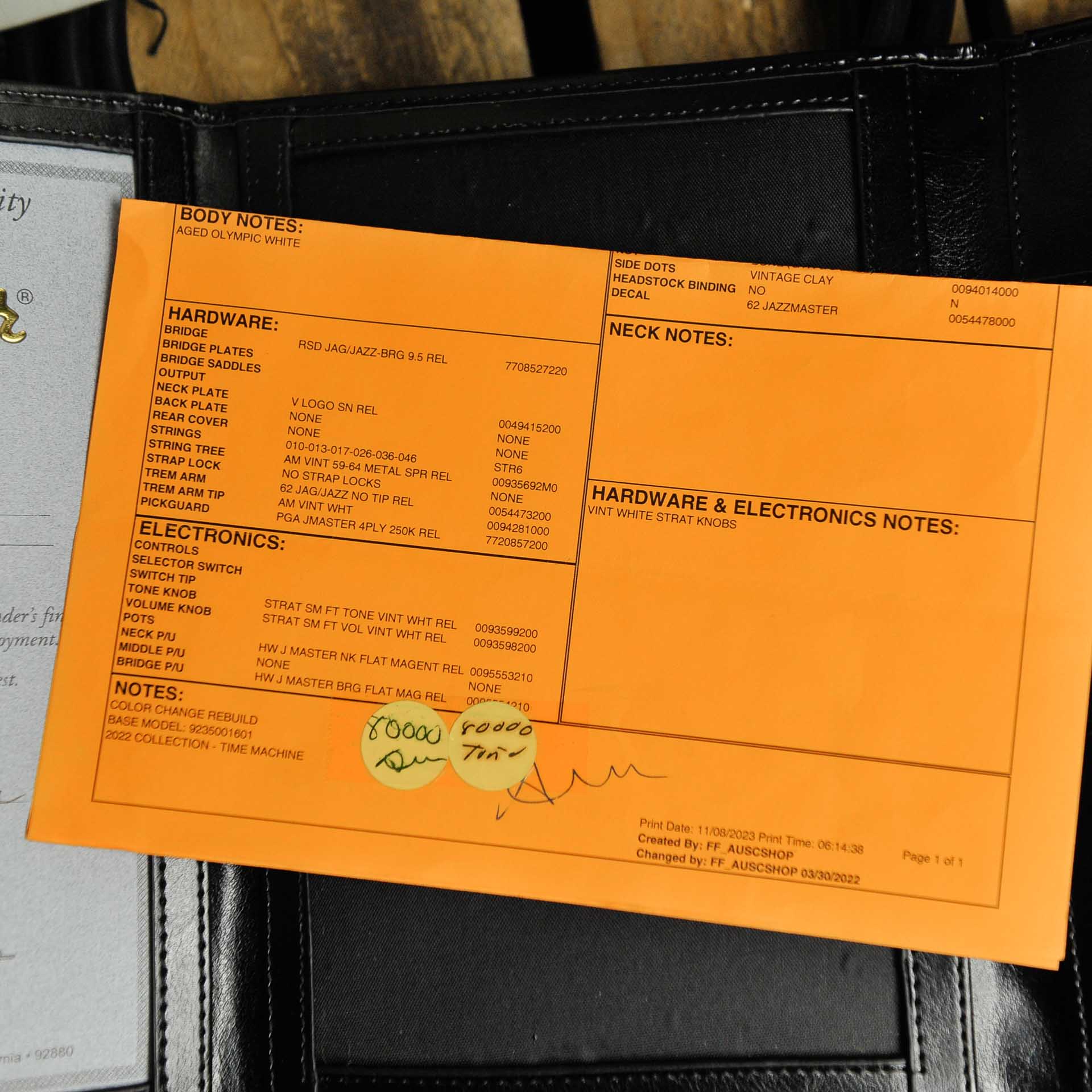 Fender 2023 Custom Shop ’62 Jazzmaster® Journeyman Relic®, Aged Olympic White w/Case - Used