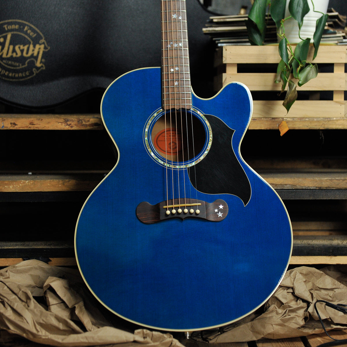Gibson EC-20 Starburst 1997 Acoustic Guitar Blue #90587002 w/Case - Used