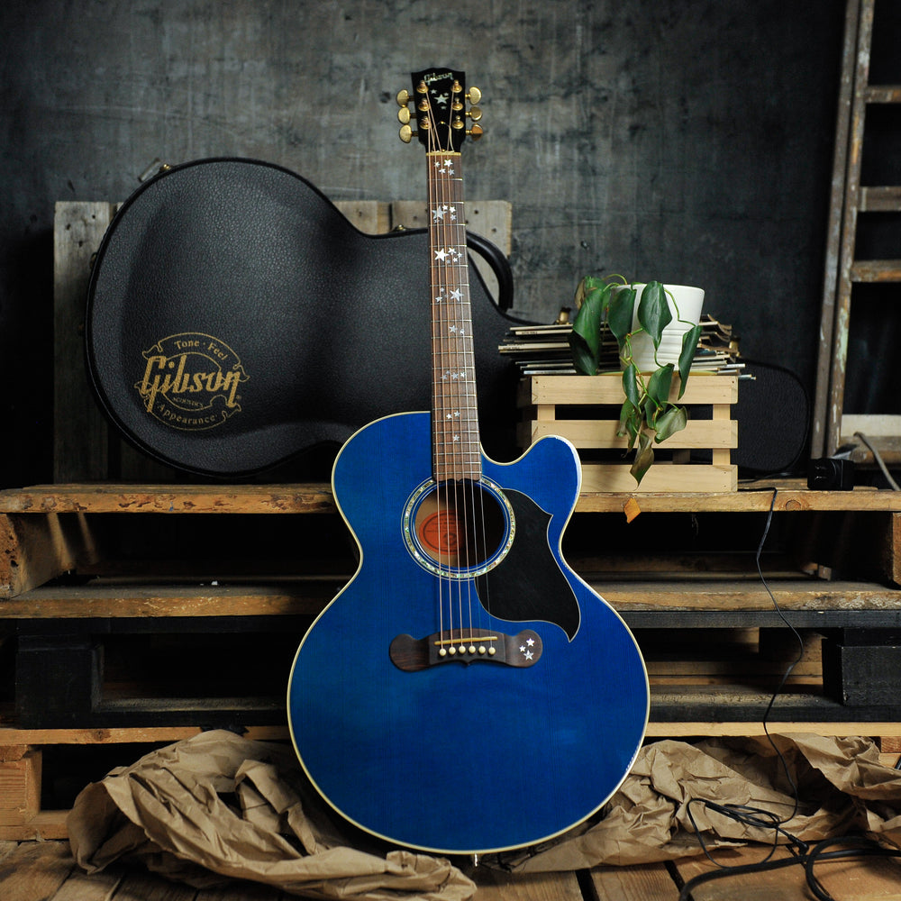 Gibson EC-20 Starburst 1997 Acoustic Guitar Blue #90587002 w/Case - Used
