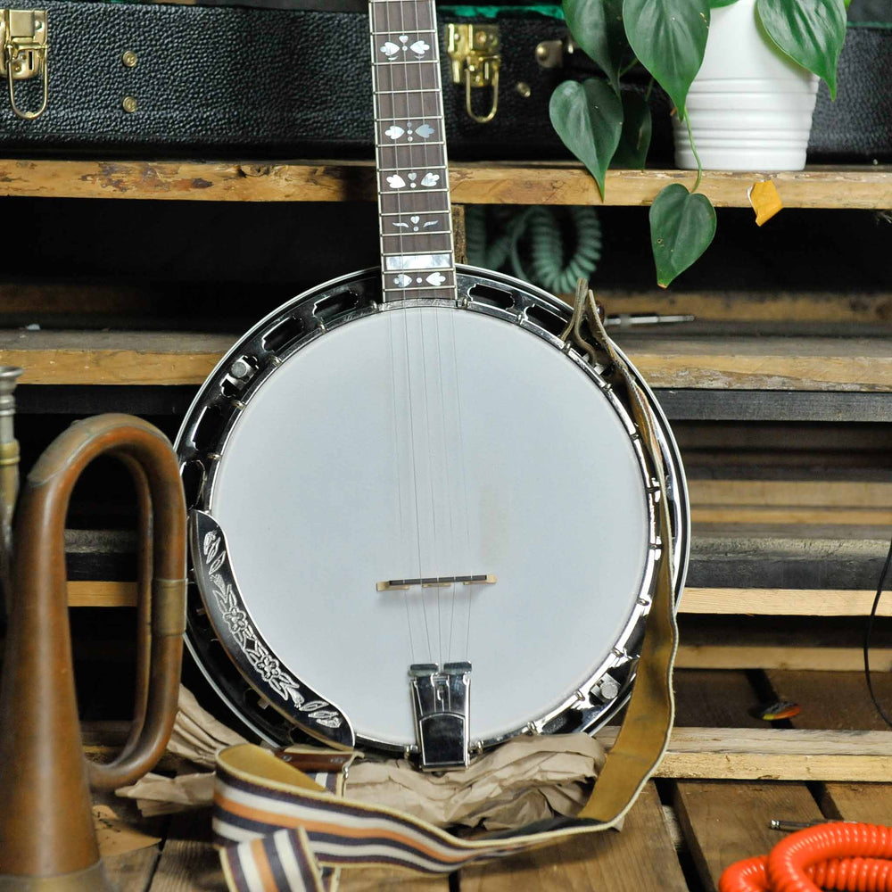 Gold Star GF200 5-String Banjo Hearts & Flowers w/Case - Used