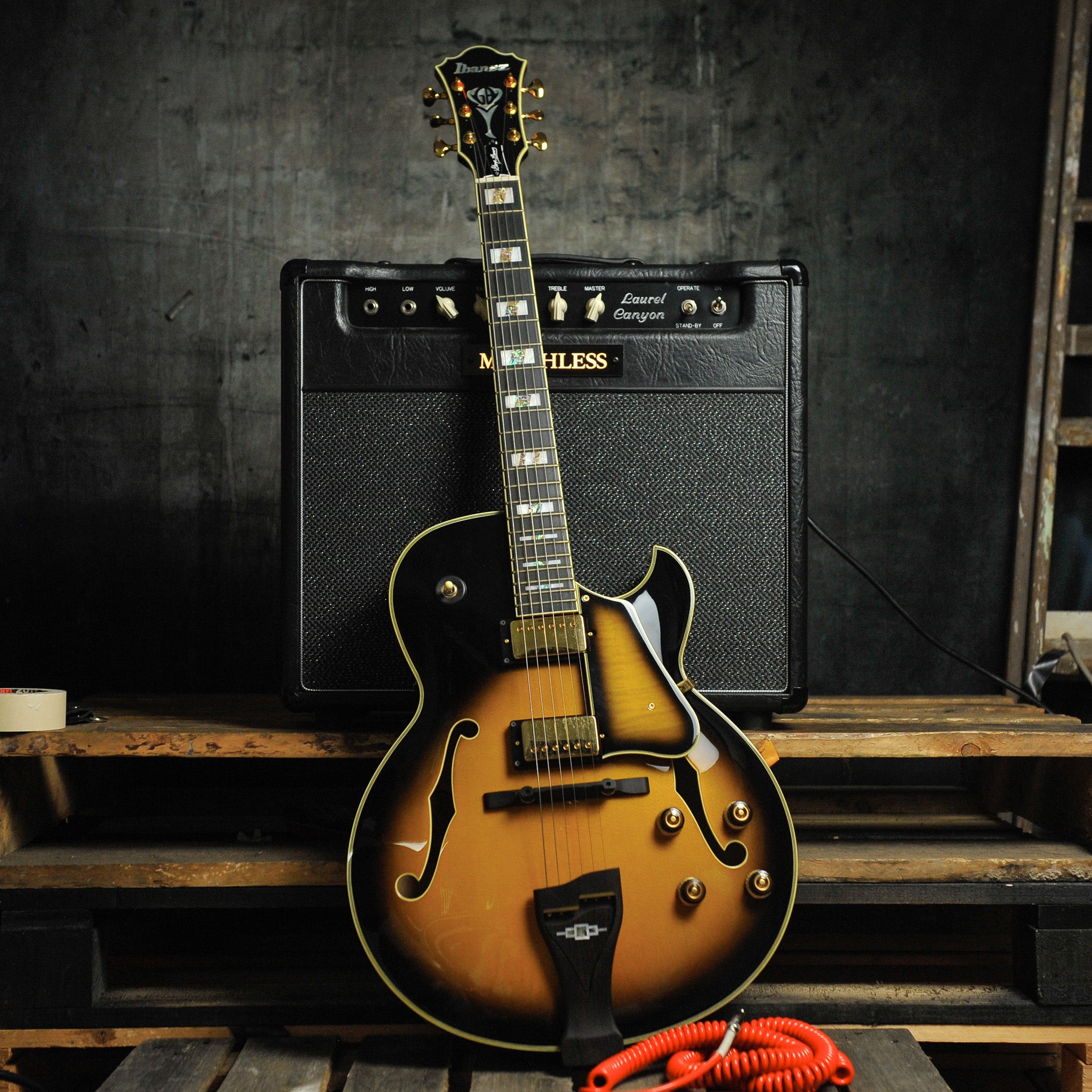 Ibanez LGB300 VYS George Benson Signature Vintage Yellow Sunburst w/Case - Used