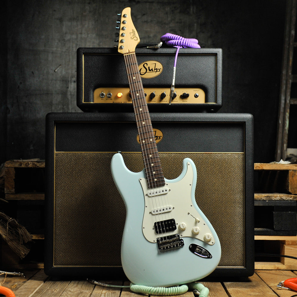 Suhr Classic S HSS with V70 Pickups Sonic Blue w/Case - Used s#JST5XT