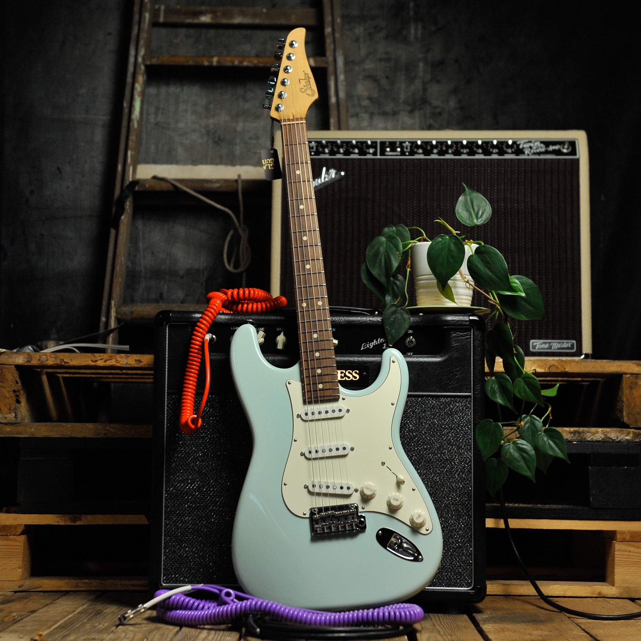 Suhr Classic Pro Dealer Select SSS Roasted Maple Neck Sonic Blue w/Case - Used s#JS1M1E