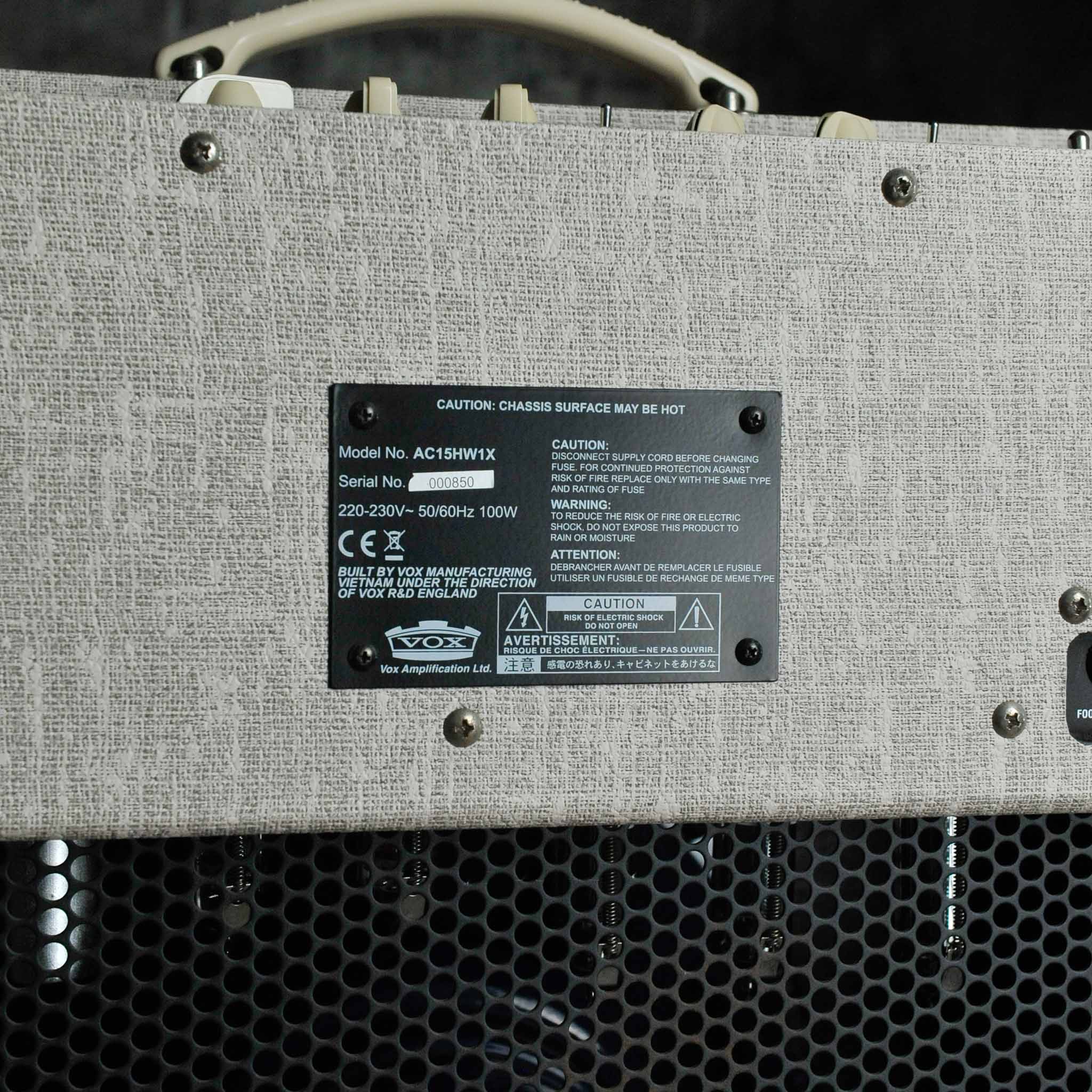 Vox AC15HW1X 1x12" 15W Handwired Valve Combo Amp - Used