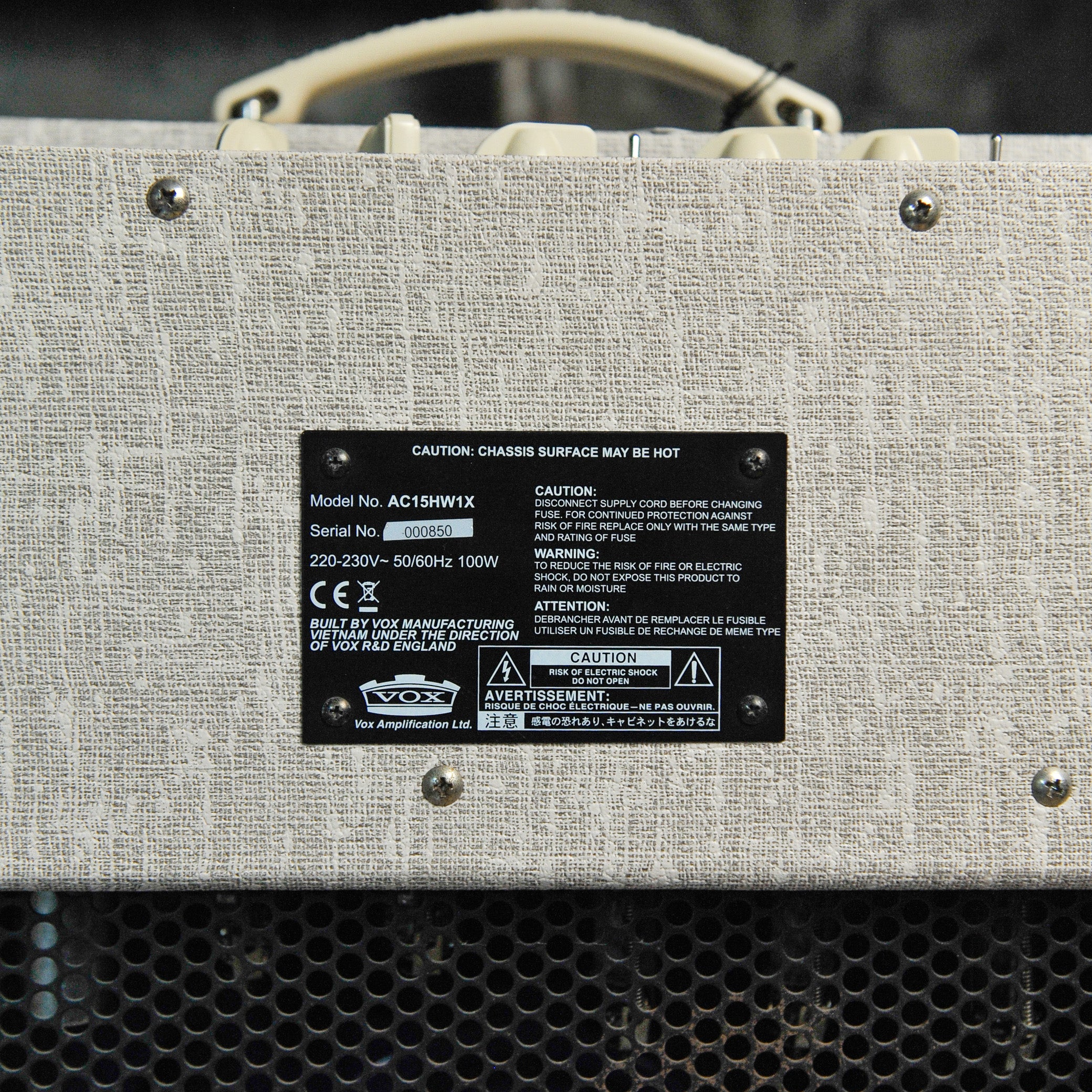 Vox AC15HW1X 1x12 15W Handwired Valve Combo Amp - Used