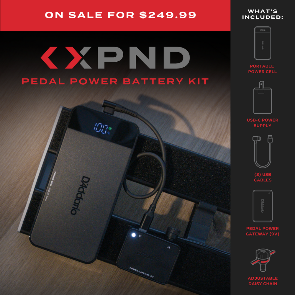 D'Addario XPND Pedal Power Battery Kit with International Plugs