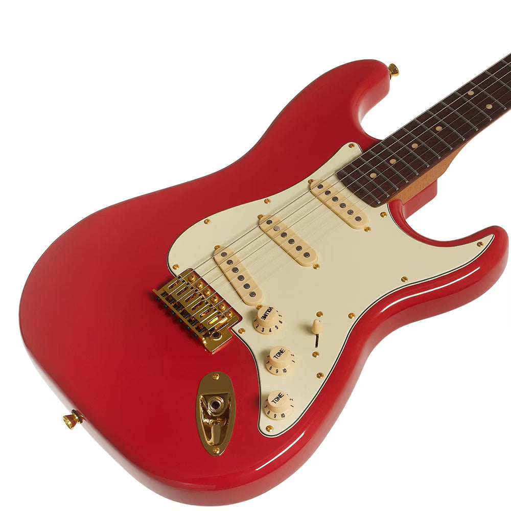 Jet JS-380-RD-G SSS, Roasted Maple, Rosewood Fingerboard, Red Gold Hardware Electric Guitar
