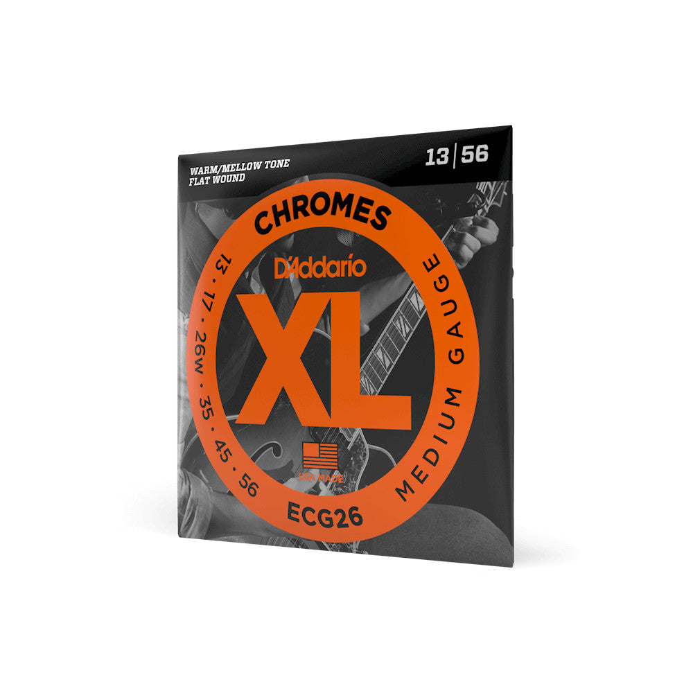 D'Addario XL Chromes Flat Wound Electric Guitar Strings | Select Gauge