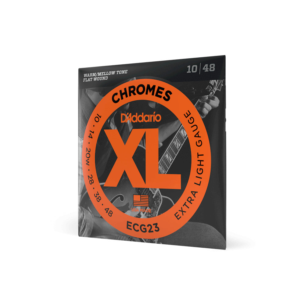 D'Addario XL Chromes Flat Wound Electric Guitar Strings | Select Gauge
