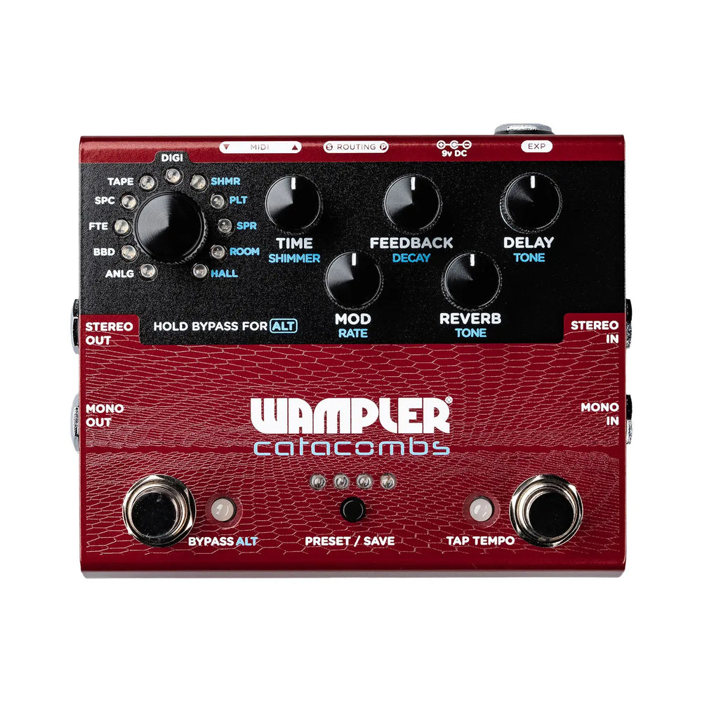 Wampler Catacombs Reverb and Delay in a Compact Pedal