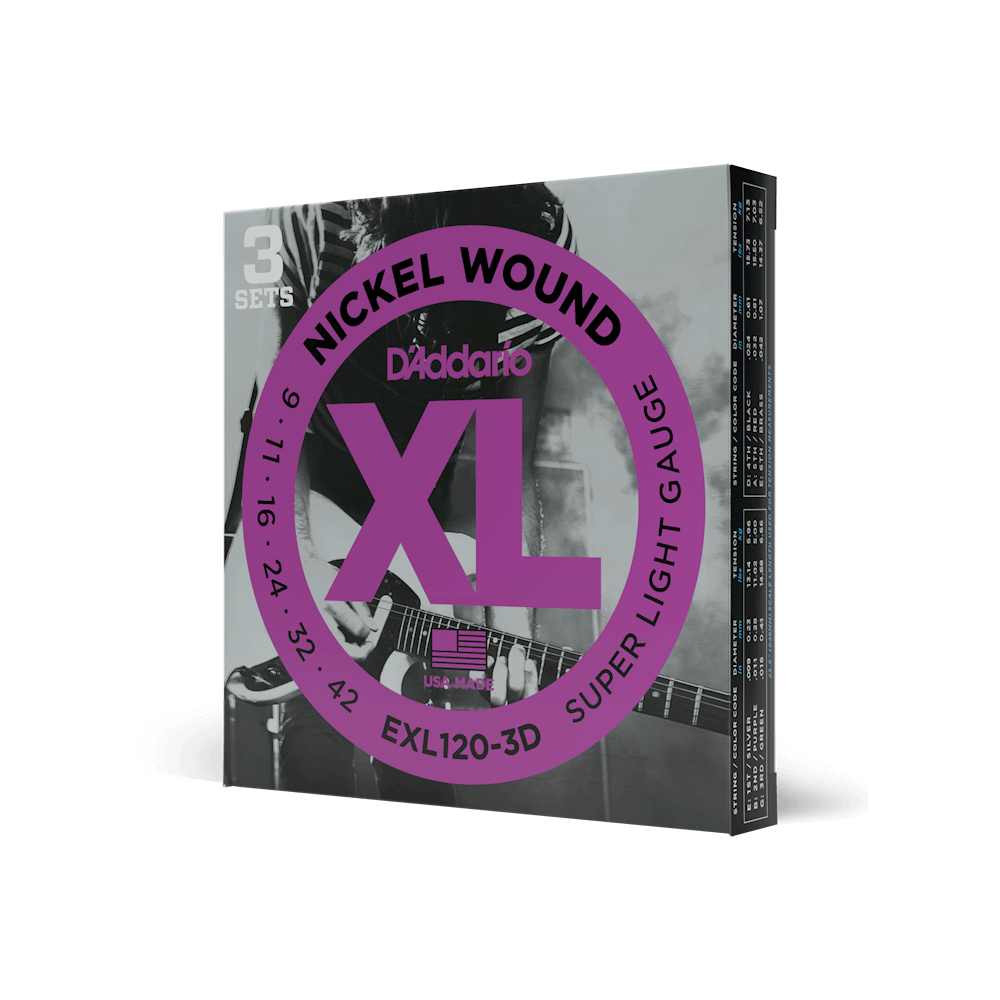 D'Addario EXL Nickel Wound Electric Guitar Strings | Multipacks