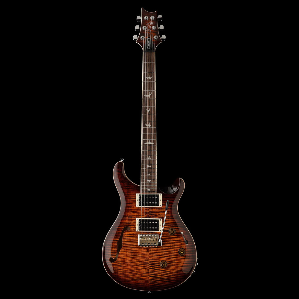 PRS SE Custom 24 Semi Hollow Piezo - Orange Tiger Smokeburst w/Bag