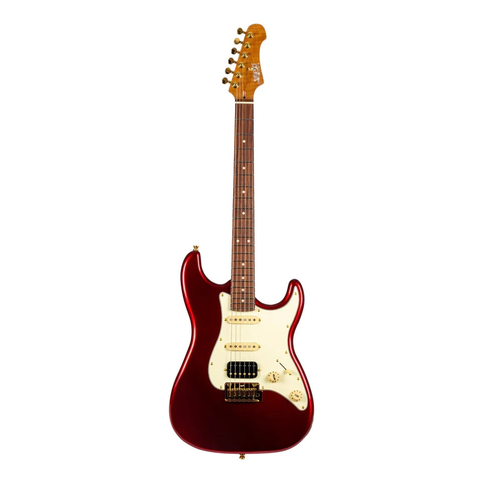 Jet JS-480-WR-G HSS, Roasted Maple, Rosewood Fingerboard, Wine Red Gold Hardware Electric Guitar