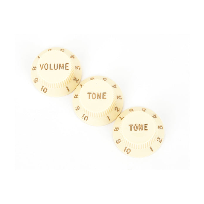 Fender Stratocaster® Knobs, Aged White (Volume, Tone, Tone) (3)