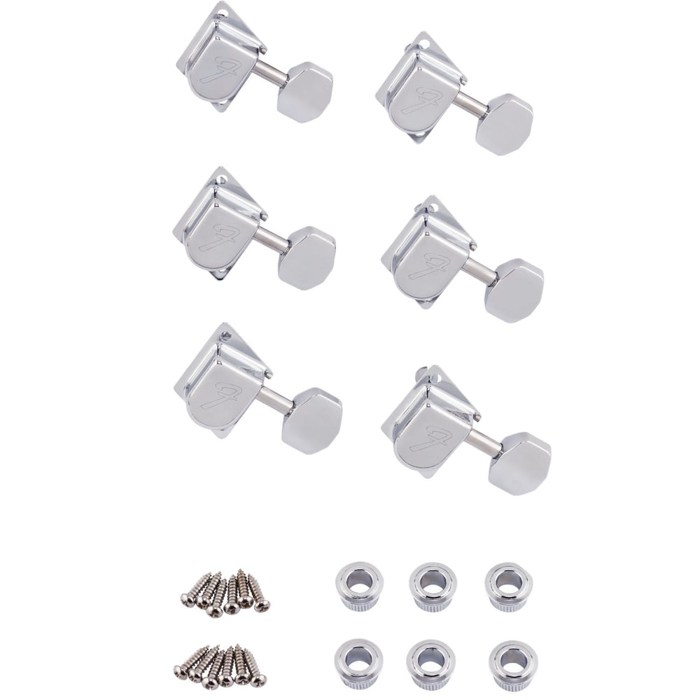 Fender 70s "F" Style Stratocaster®/Telecaster® Tuning Machines Chrome (6)
