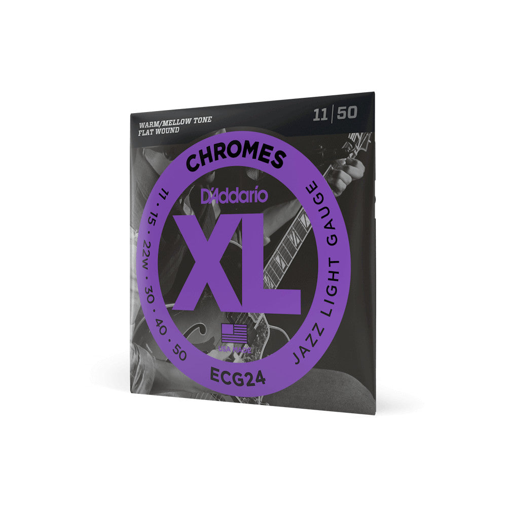 D'Addario XL Chromes Flat Wound Electric Guitar Strings | Select Gauge