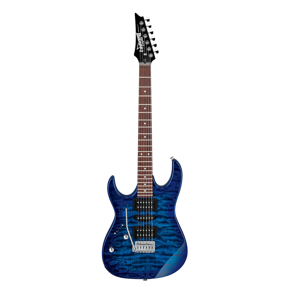 Ibanez RX70QAL Left-Handed Electric Guitar in Transparent Blue Burst