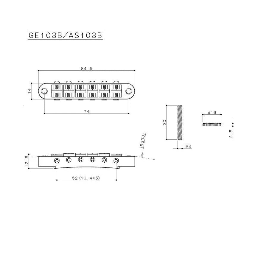 Gotoh GE103B G LP-Style Bridge Gold Plated