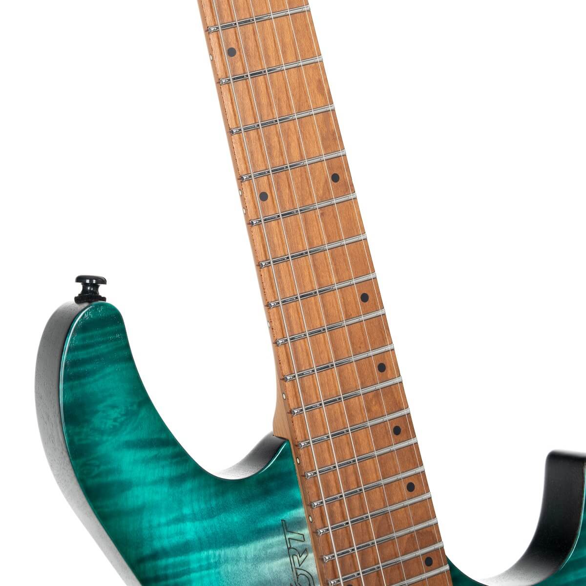 Cort Space G6TR Headless Electric Guitar, Semi Gloss Lagoon w/Bag