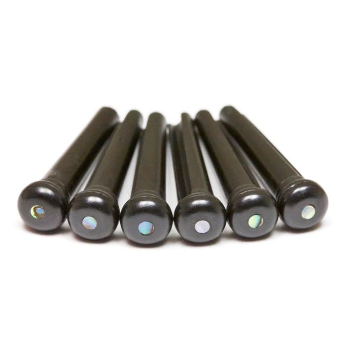 Tusq GTP28 Set 6 Bridge Pins Black/Paua Shell Dot