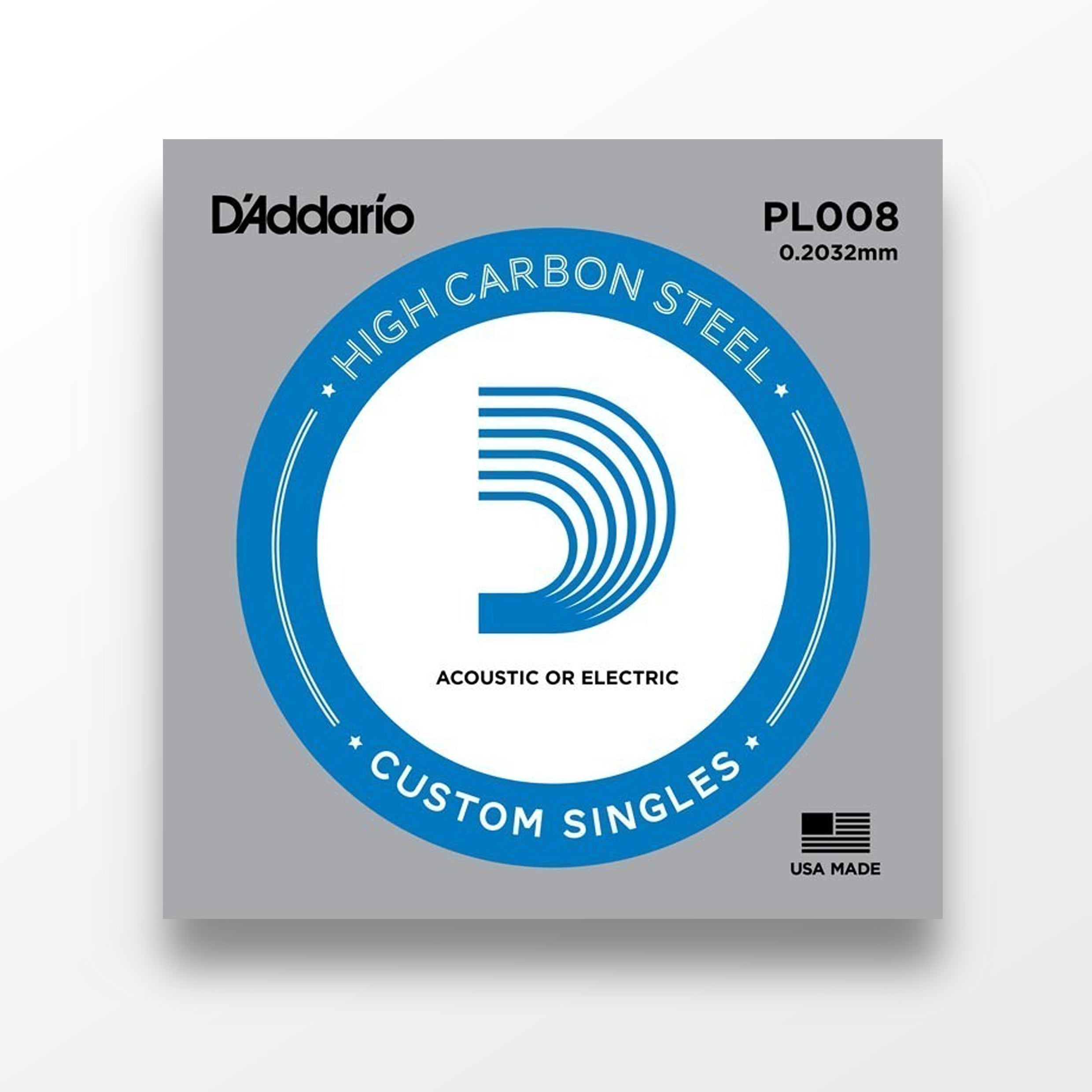 D'Addario LE018 Plain Steel Loop End Single String .018