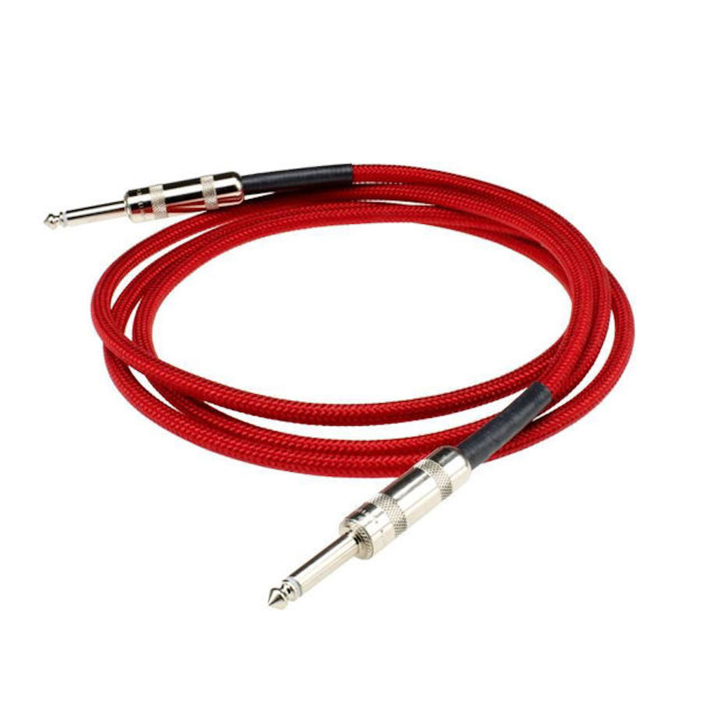 DiMarzio EP1700 Braided Instrument Cables 10-foot Red Straight-Straight