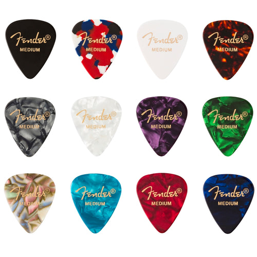 Fender 351 Shape Pick, Celluloid Medley - 12xPack | Select Gauge