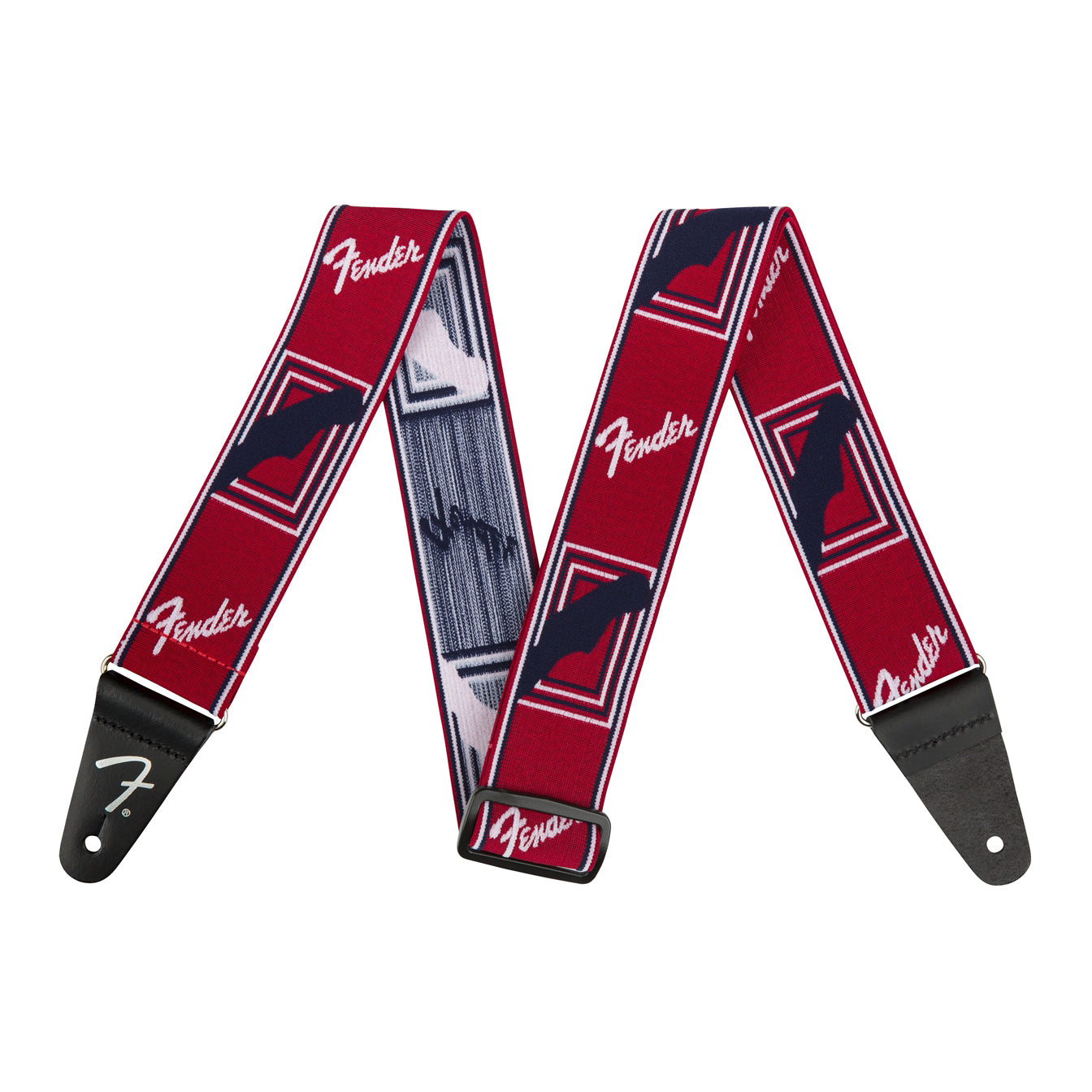Fender® WeighLess™ Monogram Strap, Red/White/Blue, 2"