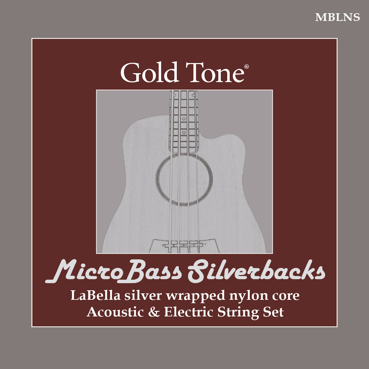 Gold Tone Strings MBLNS MicroBass La Bella Silverback Strings