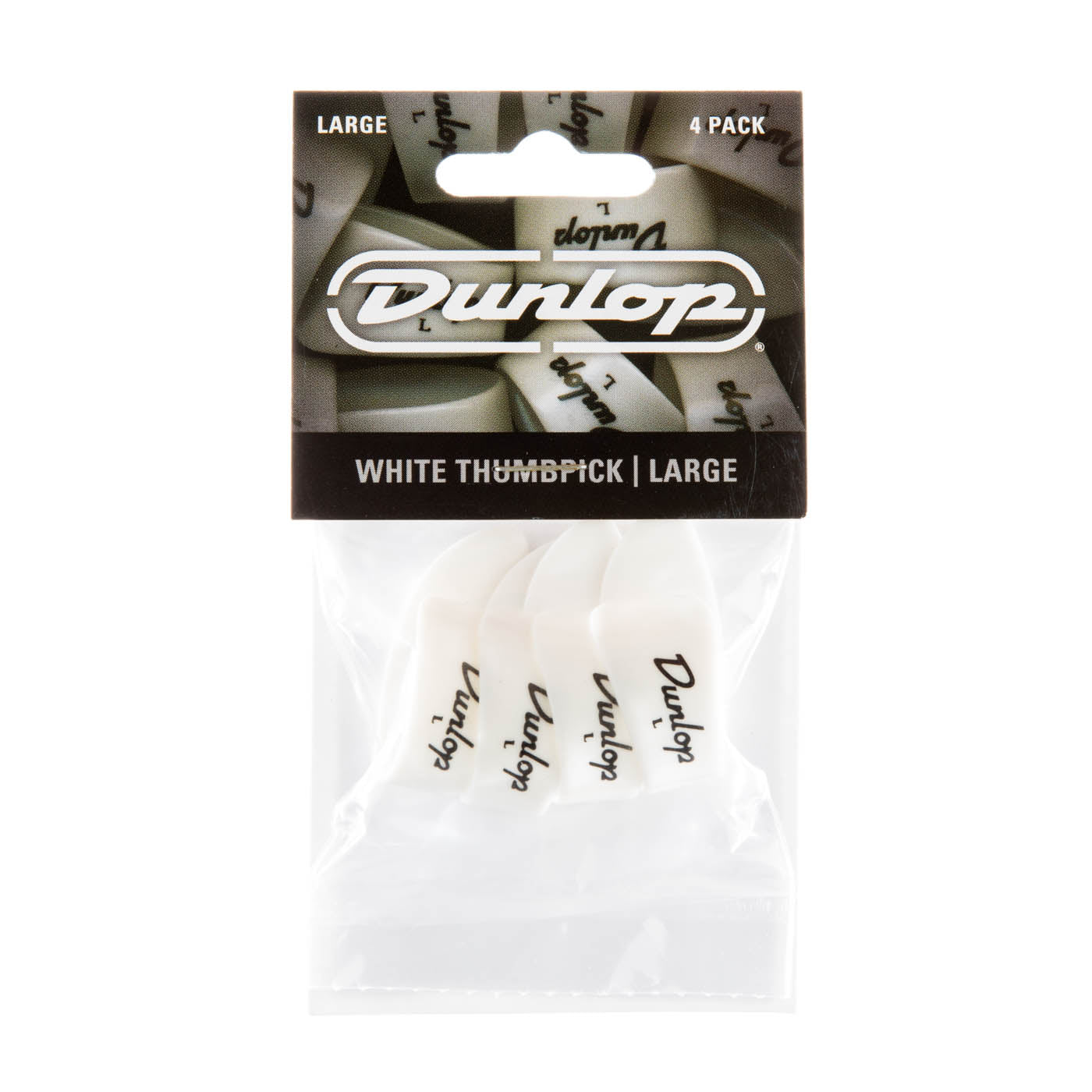 Dunlop 9003P White Thumbpicks Large 4 Players Pack