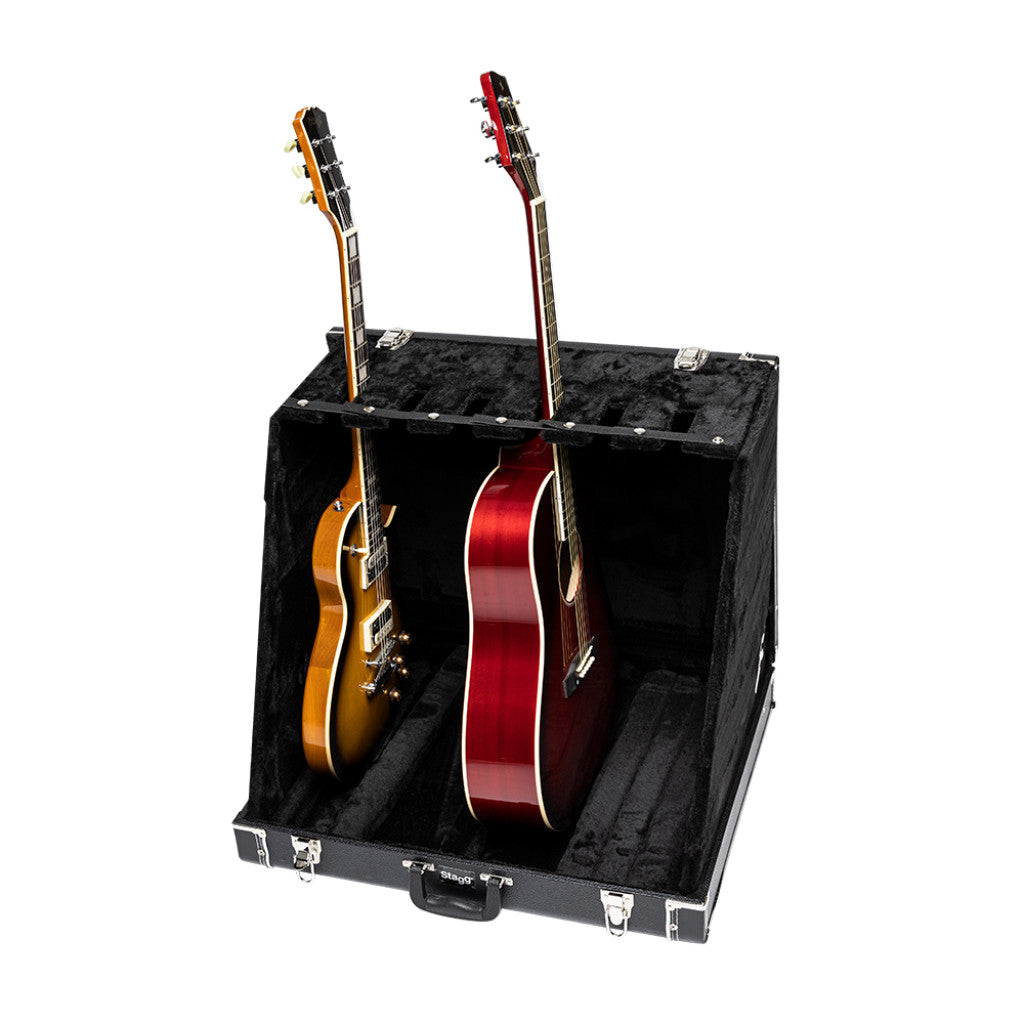 Stagg GDC-6 Portable Guitar Rack Case (holds Electric + Acoustic Guitars) - Online Only