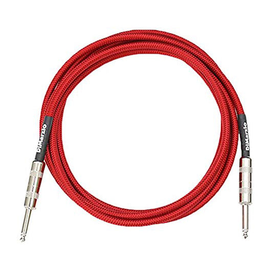 DiMarzio EP1710SRRD Red Braided 10' Right-Angle Instrument Cable