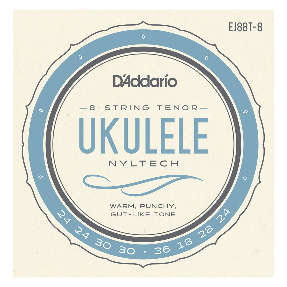 D'Addario EJ88T-8 Nyltech Ukulele, 8-String Tenor