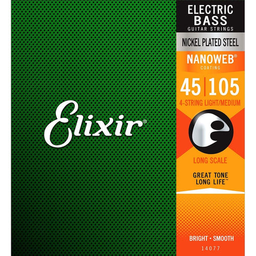 Elixir 14077 Bass Nanoweb 4 String BASS MEDIUM 45-105