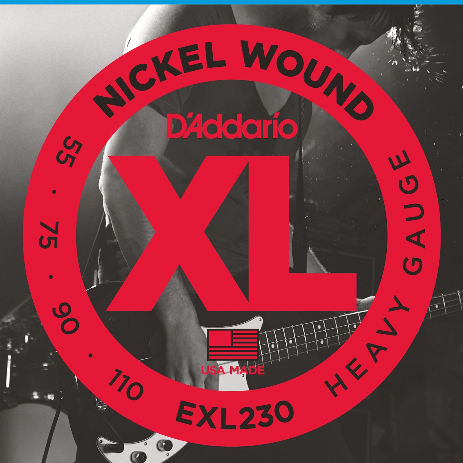 D'Addario EXL230 Nickel Wound Bass Guitar Strings, Heavy, 55-110, Long Scale