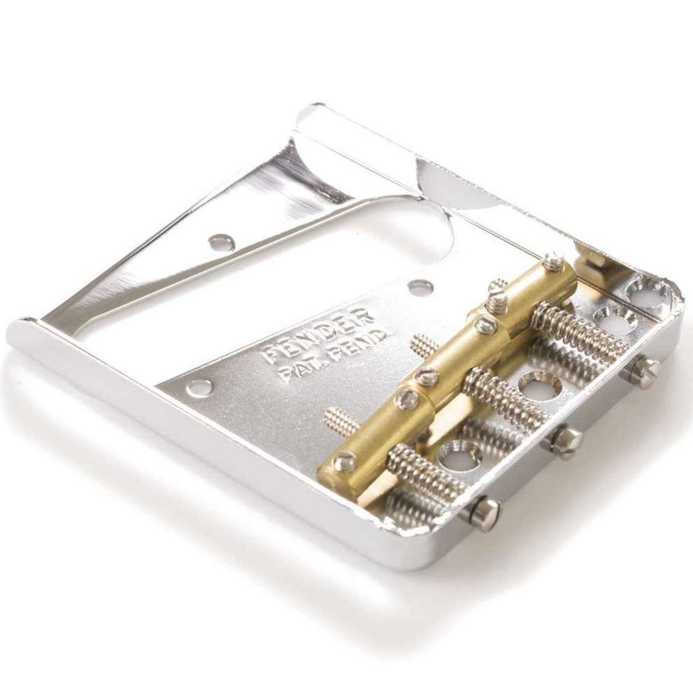 Fender 3-Saddle American Vintage Telecaster® Bridge Assembly with Brass Saddles (Chrome)