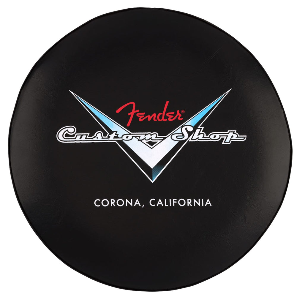 Fender Custom Shop Pinstripe Bar Stool, 24" Black w/ Red Logo