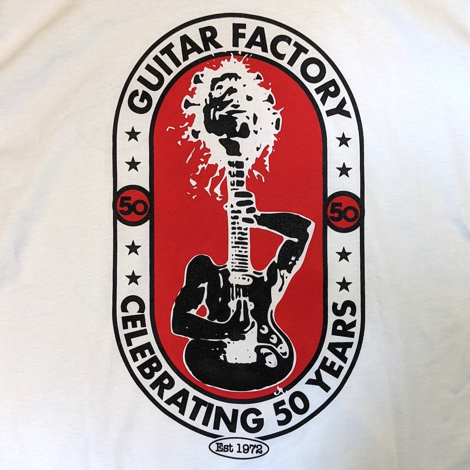 Guitar Factory 50th Guitar Guy Tee - White M