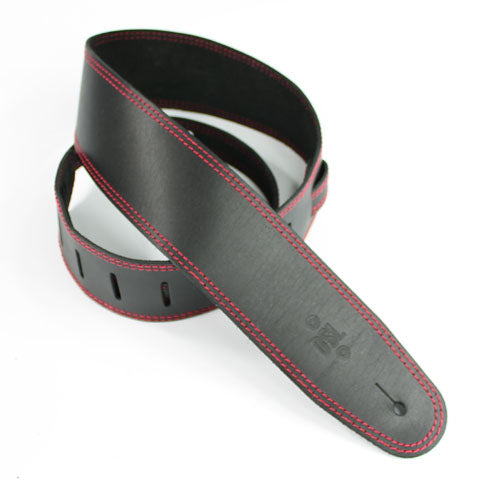 DSL 2.5'' Single Ply Black/Red Stitch Strap