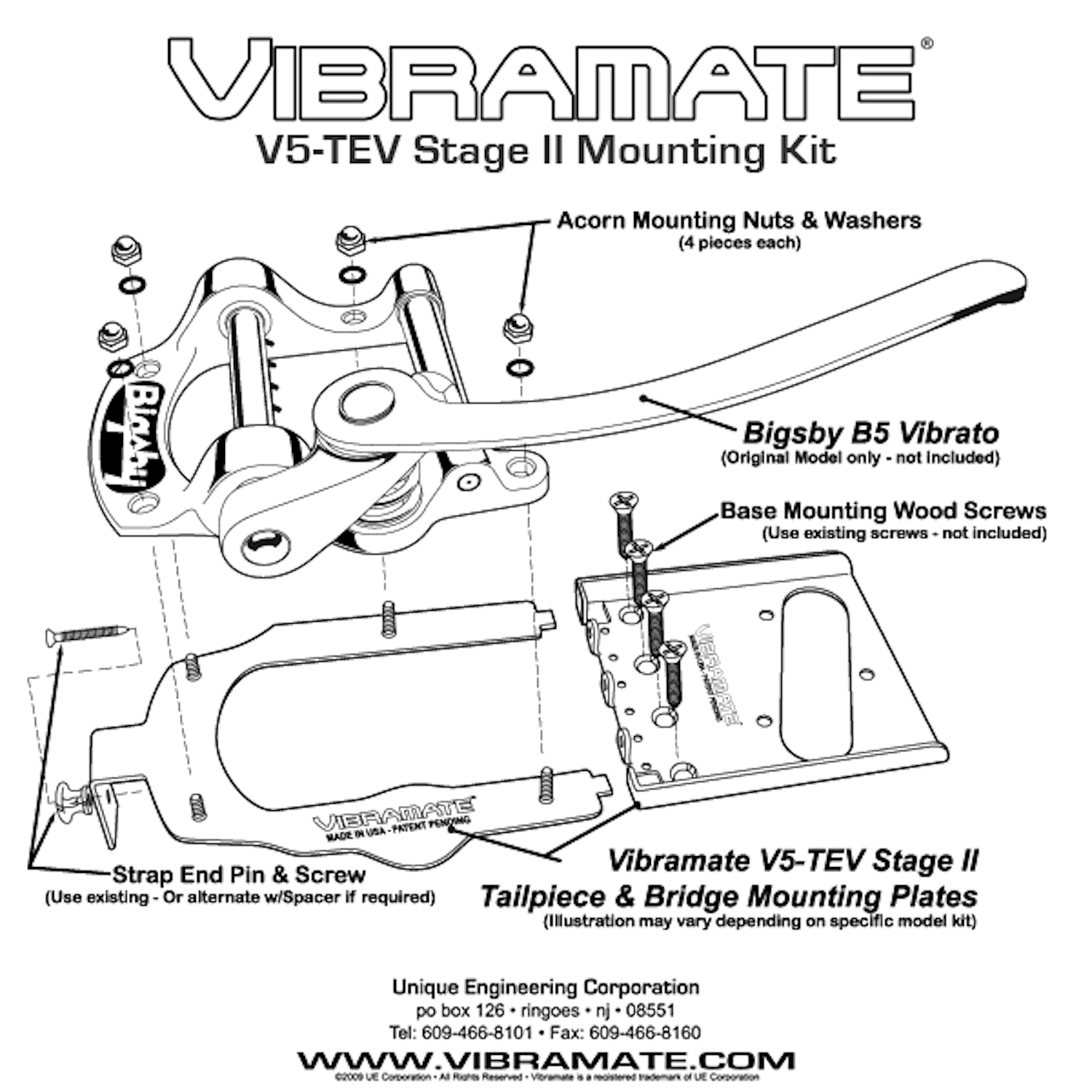 Vibramate V5-TEV-2  Vintage Tele 2 piece kit