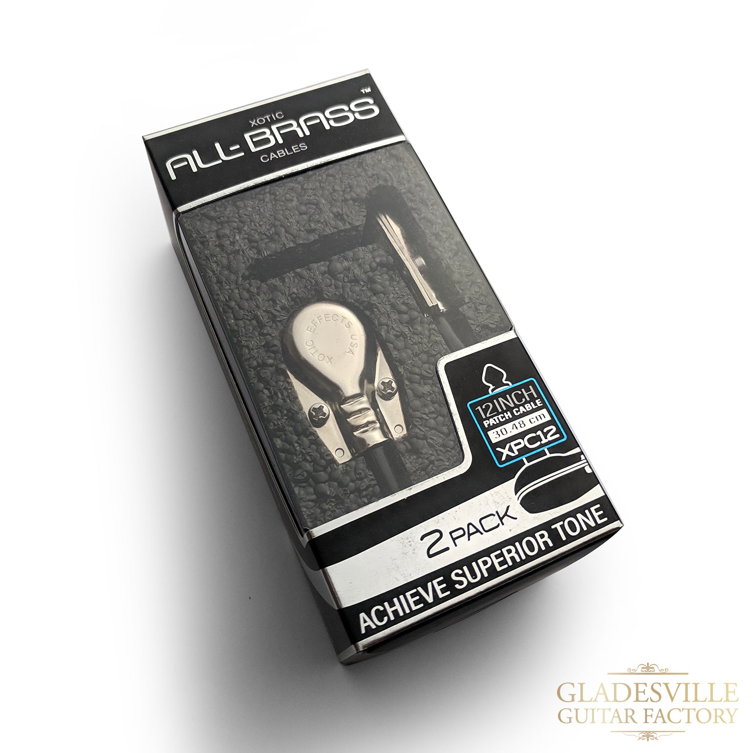 Xotic XPC12X2 All Brass Patch Cable 12" 2 Pack Gladesville Guitar Factory