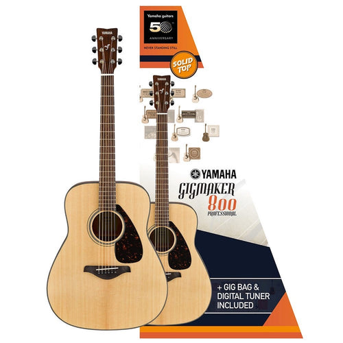 Yamaha Gigmaker FG800 NT Acoustic Guitar Pack Gloss