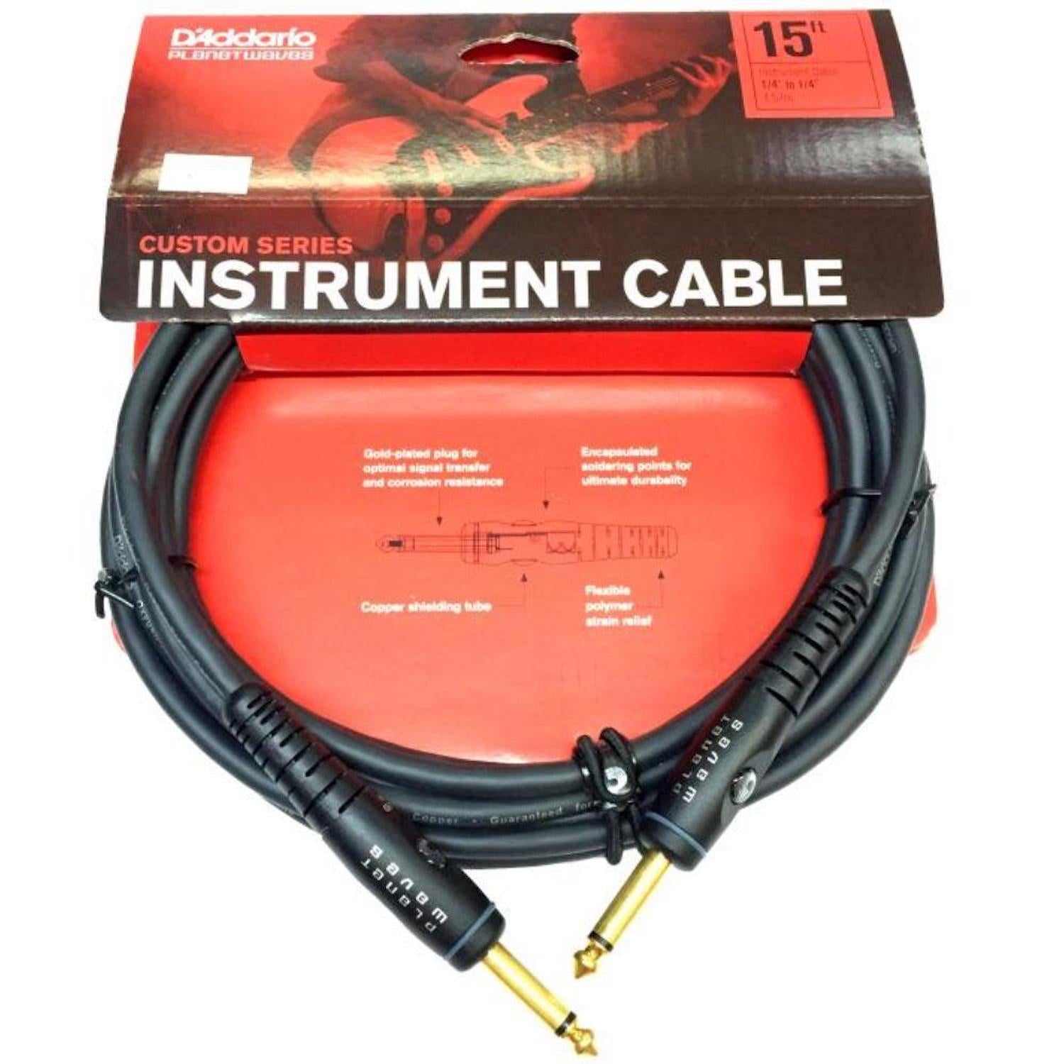 D'Addario Planet Waves Custom Series Instrument Cable 15'