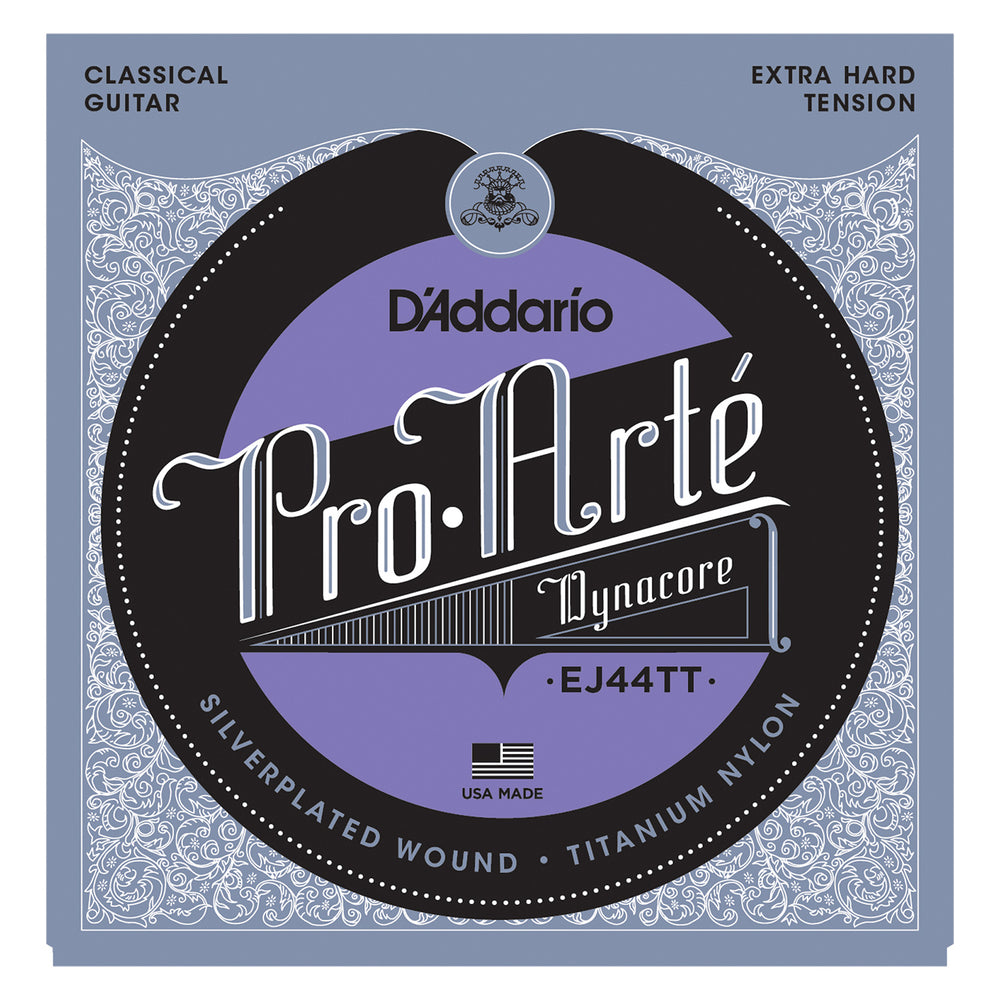 D'Addario EJ44TT ProArte Dynacore Classical Guitar Strings, Titanium Trebles, Extra-Hard Tension