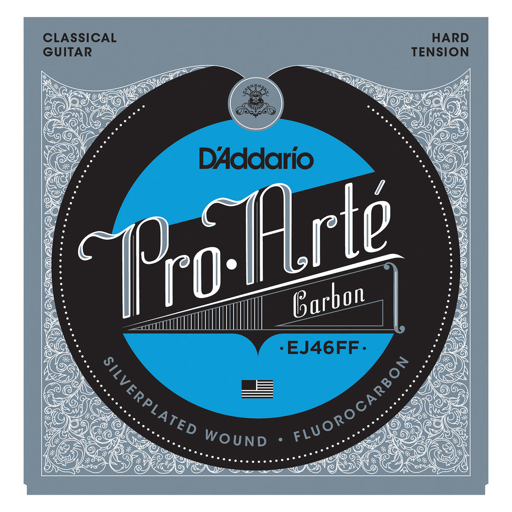 D'Addario EJ46FF ProArte Carbon Classical Guitar Strings, Dynacore Basses, Hard Tension