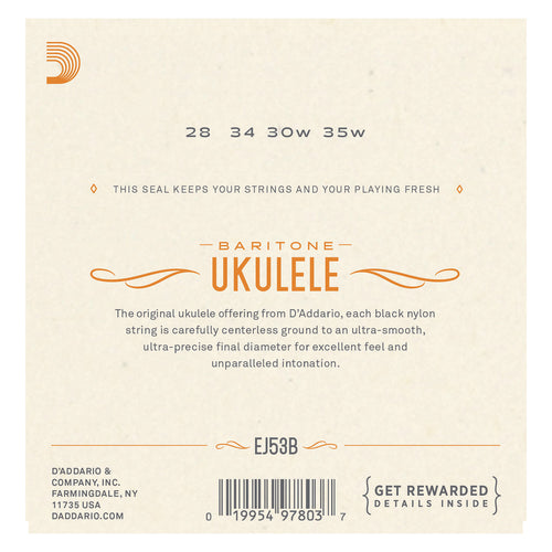 D'Addario EJ53B Pro-Arté Rectified Ukulele Strings, Baritone