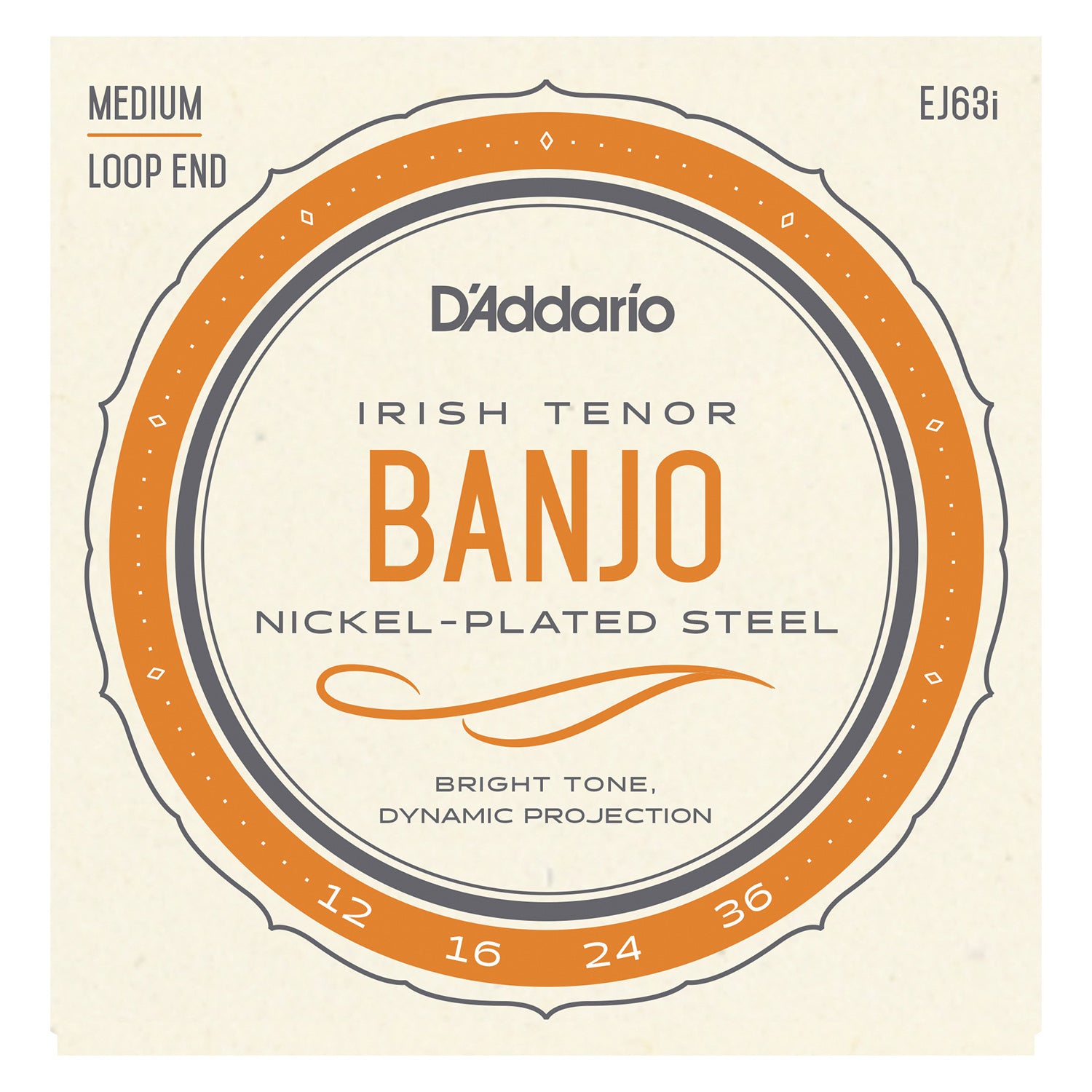 D'Addario EJ63i Irish Tenor Banjo Strings, Nickel, 12-36
