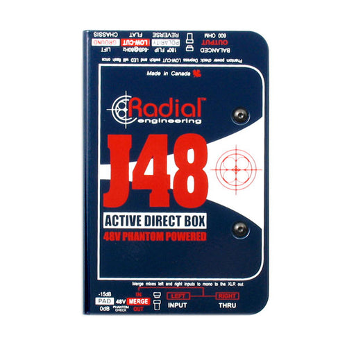 Radial J48 - Active 48V phantom powered direct box with digital switching supply